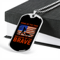 Home of the Brave Necklace Stainless Steel or 18k Gold Dog Tag 24" Chain-Express Your Love Gifts