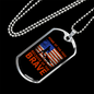 Home of the Brave Necklace Stainless Steel or 18k Gold Dog Tag 24" Chain-Express Your Love Gifts