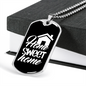 Home Sweet Home Necklace Stainless Steel or 18k Gold Dog Tag 24" Chain-Express Your Love Gifts