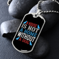 Home Without Dog Plain Necklace Stainless Steel or 18k Gold Dog Tag 24" Chain-Express Your Love Gifts