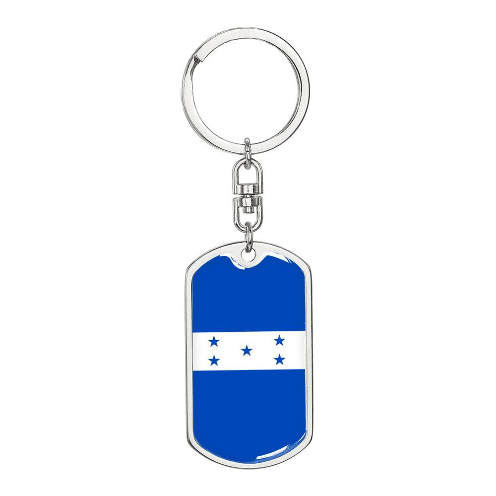 Honduran Flag Honduras Flag Keychain Dog Tag Stainless Steel or 18k Gold-Express Your Love Gifts