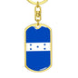 Honduran Flag Honduras Flag Keychain Dog Tag Stainless Steel or 18k Gold-Express Your Love Gifts