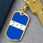 Honduran Flag Honduras Flag Keychain Dog Tag Stainless Steel or 18k Gold-Express Your Love Gifts