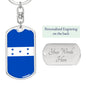 Honduran Flag Honduras Flag Keychain Dog Tag Stainless Steel or 18k Gold-Express Your Love Gifts