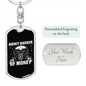 Honey Badger of Money Crypto Keychain Stainless Steel or 18k Gold Dog Tag Keyring-Express Your Love Gifts