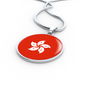 Hongkong Flag Necklace Circle Pendant Stainless Steel or 18k Gold 18-22"-Express Your Love Gifts