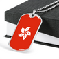 Hongkong Flag Necklace Stainless Steel or 18k Gold Dog Tag 24" Chain-Express Your Love Gifts