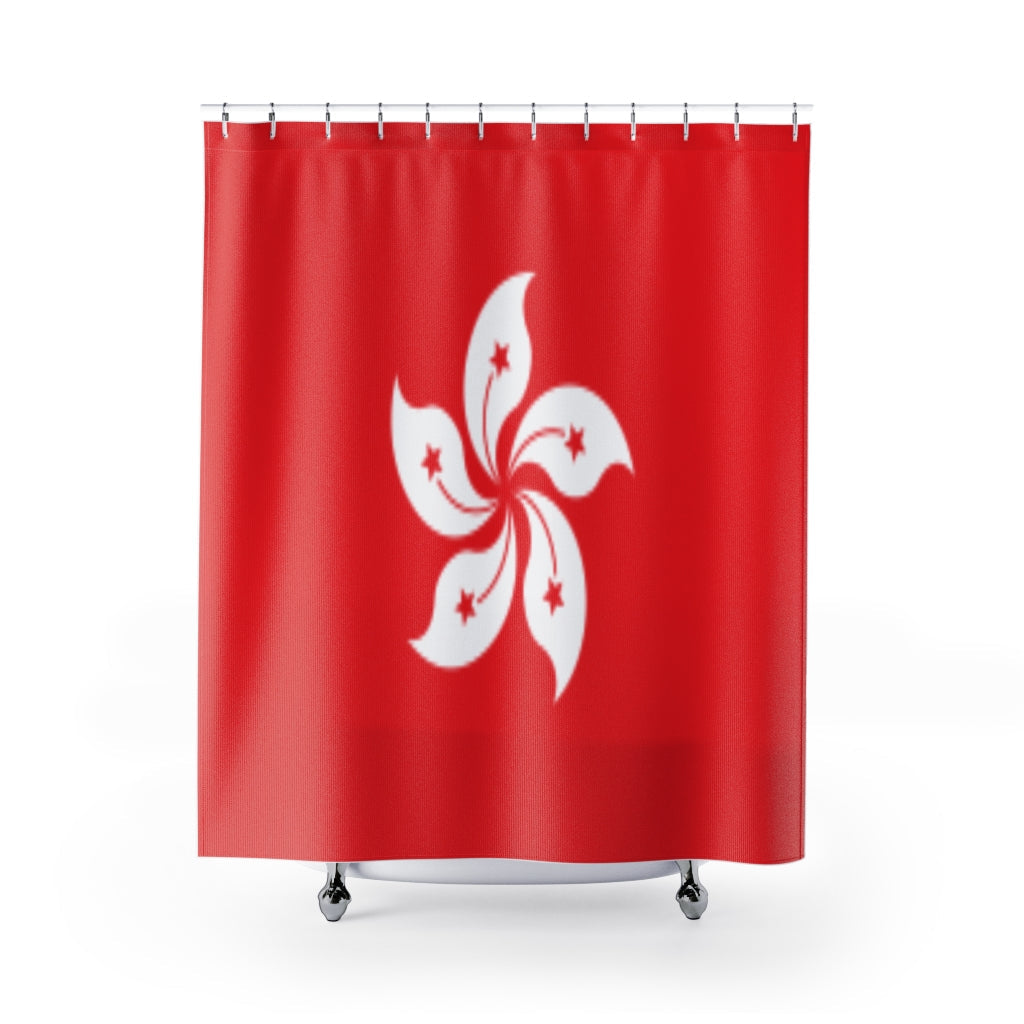 Hongkong Flag Stylish Design 71" x 74" Elegant Waterproof Shower Curtain for a Spa-like Bathroom Paradise Exceptional Craftsmanship-Express Your Love Gifts