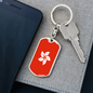 Hongkong Flag Swivel Keychain Dog Tag Stainless Steel or 18k Gold-Express Your Love Gifts