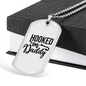 Hooked On Daddy Fishing Necklace Stainless Steel or 18k Gold Dog Tag 24" Chain-Express Your Love Gifts
