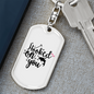 Hooked On You Fishing Keychain Stainless Steel or 18k Gold Dog Tag Keyring-Express Your Love Gifts