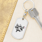 Hooked On You Fishing Keychain Stainless Steel or 18k Gold Dog Tag Keyring-Express Your Love Gifts