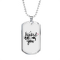 Hooked On You Fishing Necklace Stainless Steel or 18k Gold Dog Tag 24" Chain-Express Your Love Gifts