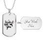 Hooked On You Fishing Necklace Stainless Steel or 18k Gold Dog Tag 24" Chain-Express Your Love Gifts