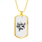 Hooked On You Fishing Necklace Stainless Steel or 18k Gold Dog Tag 24" Chain-Express Your Love Gifts