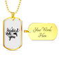 Hooked On You Fishing Necklace Stainless Steel or 18k Gold Dog Tag 24" Chain-Express Your Love Gifts