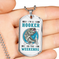 Hooker On The Weekends Fishing Necklace Stainless Steel or 18k Gold Dog Tag 24" Chain-Express Your Love Gifts