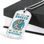 Hooker On The Weekends Fishing Necklace Stainless Steel or 18k Gold Dog Tag 24" Chain-Express Your Love Gifts