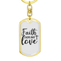 Hope And Love Cross Christian Keychain Stainless Steel or 18k Gold Dog Tag Keyring-Express Your Love Gifts