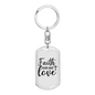 Hope And Love Cross Christian Keychain Stainless Steel or 18k Gold Dog Tag Keyring-Express Your Love Gifts