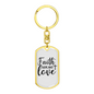 Hope And Love Cross Christian Keychain Stainless Steel or 18k Gold Dog Tag Keyring-Express Your Love Gifts