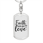 Hope And Love Cross Christian Keychain Stainless Steel or 18k Gold Dog Tag Keyring-Express Your Love Gifts