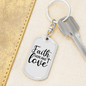 Hope And Love Cross Christian Keychain Stainless Steel or 18k Gold Dog Tag Keyring-Express Your Love Gifts