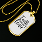 Hope And Love Cross Necklace Stainless Steel or 18k Gold Dog Tag 24" Chain-Express Your Love Gifts