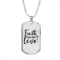 Hope And Love Cross Necklace Stainless Steel or 18k Gold Dog Tag 24" Chain-Express Your Love Gifts