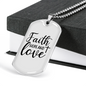 Hope And Love Cross Necklace Stainless Steel or 18k Gold Dog Tag 24" Chain-Express Your Love Gifts