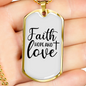 Hope And Love Cross Necklace Stainless Steel or 18k Gold Dog Tag 24" Chain-Express Your Love Gifts