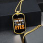 Hope in Dog Eyes Necklace Stainless Steel or 18k Gold Dog Tag 24" Chain-Express Your Love Gifts