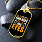 Hope in Dog Eyes Necklace Stainless Steel or 18k Gold Dog Tag 24" Chain-Express Your Love Gifts