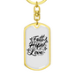 Hope Love Christian Keychain Stainless Steel or 18k Gold Dog Tag Keyring-Express Your Love Gifts