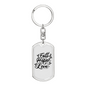 Hope Love Christian Keychain Stainless Steel or 18k Gold Dog Tag Keyring-Express Your Love Gifts