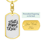 Hope Love Christian Keychain Stainless Steel or 18k Gold Dog Tag Keyring-Express Your Love Gifts