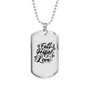 Hope Love Necklace Stainless Steel or 18k Gold Dog Tag 24" Chain-Express Your Love Gifts