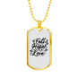 Hope Love Necklace Stainless Steel or 18k Gold Dog Tag 24" Chain-Express Your Love Gifts
