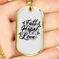 Hope Love Necklace Stainless Steel or 18k Gold Dog Tag 24" Chain-Express Your Love Gifts
