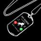 Horse Calling Horse Necklace Stainless Steel or 18k Gold Dog Tag 24" Chain-Express Your Love Gifts