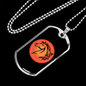 Horse Circle Pink Horse Necklace Stainless Steel or 18k Gold Dog Tag 24" Chain-Express Your Love Gifts