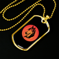 Horse Circle Pink in Black Horse Necklace Stainless Steel or 18k Gold Dog Tag 24" Chain-Express Your Love Gifts