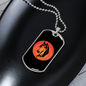 Horse Circle Pink in Black Horse Necklace Stainless Steel or 18k Gold Dog Tag 24" Chain-Express Your Love Gifts