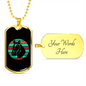 Horse Circle Retro Distressed Horse Necklace Stainless Steel or 18k Gold Dog Tag 24" Chain-Express Your Love Gifts