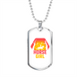 Horse Girl Horse Pink Necklace Stainless Steel or 18k Gold Dog Tag 24" Chain-Express Your Love Gifts