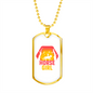 Horse Girl Horse Pink Necklace Stainless Steel or 18k Gold Dog Tag 24" Chain-Express Your Love Gifts