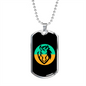Horse Green Yellow Circle Horse Necklace Stainless Steel or 18k Gold Dog Tag 24" Chain-Express Your Love Gifts