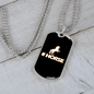 Horse Necklace # Horse Stainless Steel or 18k Gold Dog Tag 24" Chain-Express Your Love Gifts
