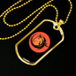 Horse orange Circle Horse Necklace Stainless Steel or 18k Gold Dog Tag 24" Chain-Express Your Love Gifts