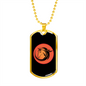 Horse orange Circle Horse Necklace Stainless Steel or 18k Gold Dog Tag 24" Chain-Express Your Love Gifts